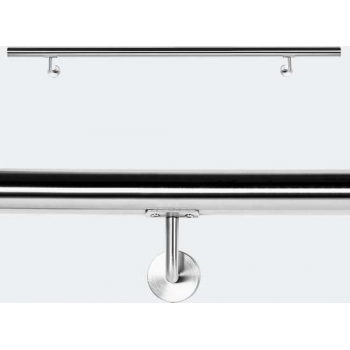 Trapleuning - RVS - Trapleuning RVS - Geborsteld - Incl. 2 houders - 80 cm