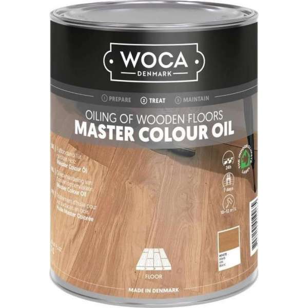 Houten Vloer Olie - Woca - Master colour oil - Kleur olie - Wit - 1L Houten Vloer Olie - Woca - Master colour oil - Kleur olie - Wit - 1L