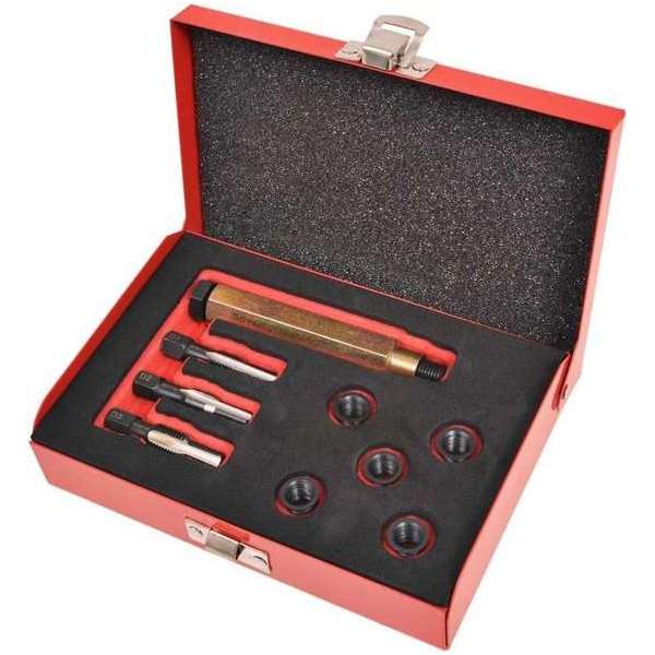 Gloeibougie draad reparatie set M10 x 1,25 mm 9-delig