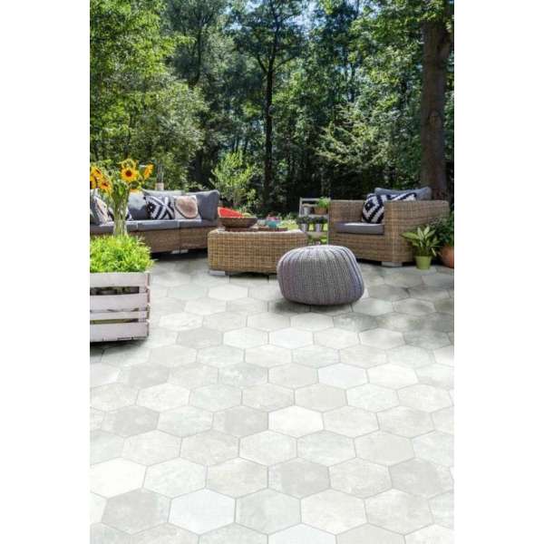Hexagon tegel | Pompei | 20 x 24 cm | Blanco Hexagon tegel | Pompei | 20 x 24 cm | Blanco