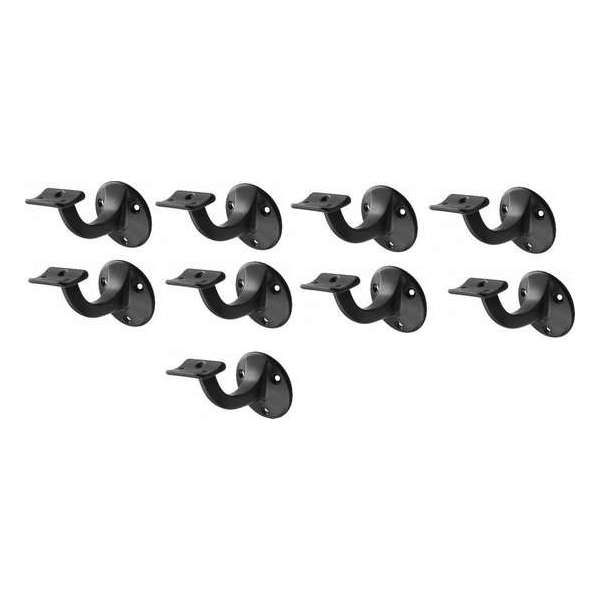 Leuninghouder zwart 65mm - Opschroef - Hol zadel Hermeta - 3500-70 - 9 stuks Leuninghouder zwart 65mm - Opschroef - Hol zadel Hermeta - 3500-70 - 9 stuks