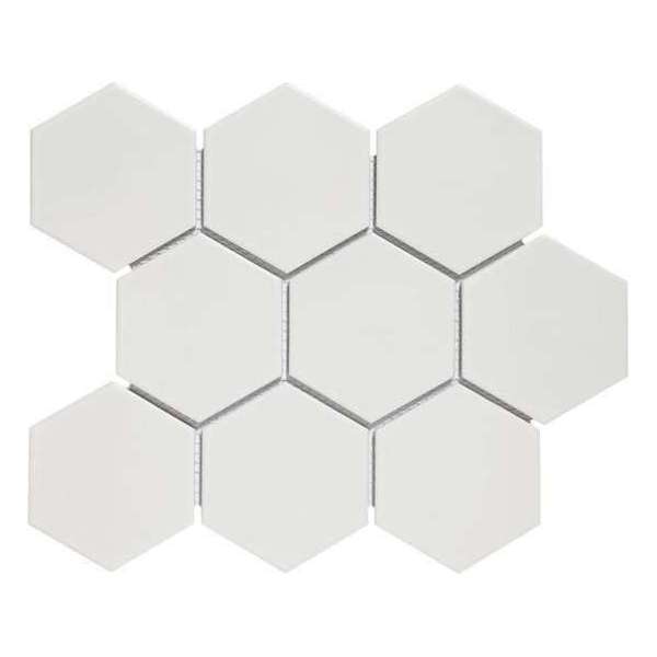 0,76m² - Mozaiek Tegels - Barcelona Hexagon Wit Mat 9,5x11 0,76m² - Mozaiek Tegels - Barcelona Hexagon Wit Mat 9,5x11