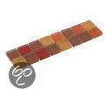 Listello Silk oranje glas 4,8x19,5 cm -  Oranje Prijs per 1 stuk.