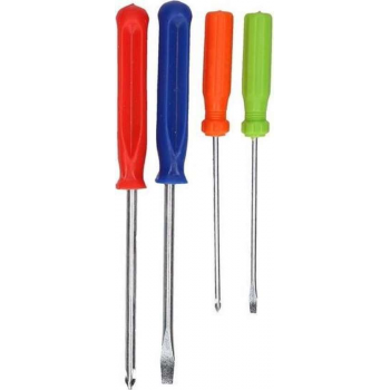 Schroevendraaier set 4 stuks 12-15 cm - Plat en kruiskop - Sleufschroevendraaiers - Kruiskopschroevendraaiers