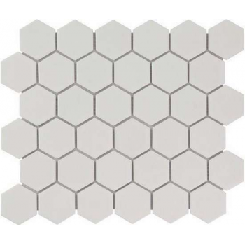 The Mosaic Factory Barcelona mozaïektegel 5.1x5.9x0.6cm voor wand en vloer voor binnen en buiten Zeshoek Keramiek Wit