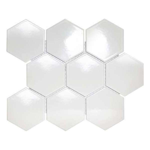 0,76m² - Mozaiek Tegels - Barcelona Hexagon Wit 9,5x11 0,76m² - Mozaiek Tegels - Barcelona Hexagon Wit 9,5x11