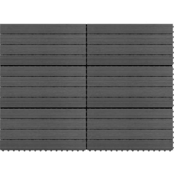 vidaXL Tegels 6 st 1m² 60x30 cm HKC grijs