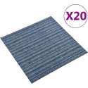 vidaXL Tapijttegels 20 st 5 m² 50x50 cm gestreept blauw