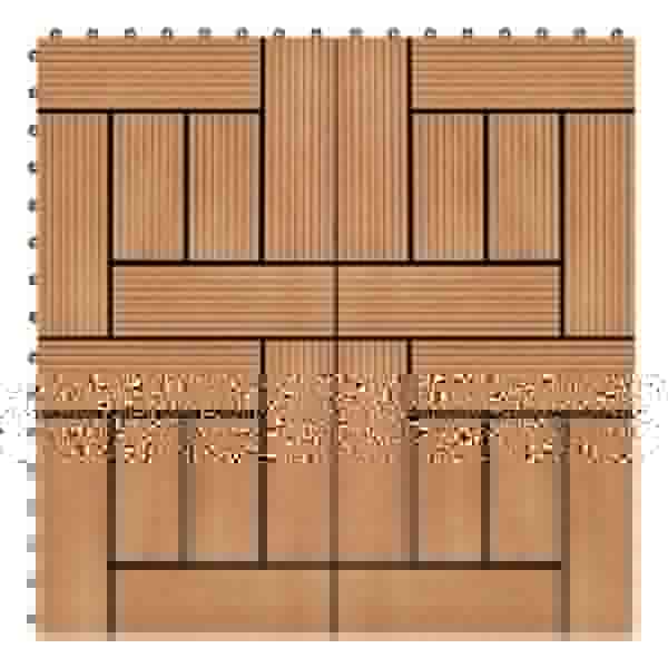 Terrastegels 30x30 cm 1 m² HKC teakkleur 11 st Terrastegels 30x30 cm 1 m² HKC teakkleur 11 st