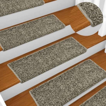 vidaXL Trapmatten 15 st 65x25 cm grijs  VDXL_134575