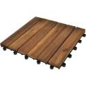Terrastegels acaciahout 30 x 30 cm verticaal patroon (10 stuks)