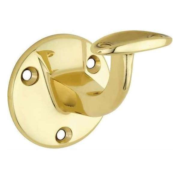 Leuninghouder Elegant hol opschr. messing ongelakt Leuninghouder Elegant hol opschr. messing ongelakt