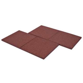 Valtegels - Rubber - Rood -  50x50x3 cm - 18 st