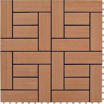 Terrastegels 11 stuks 30 x 30 cm WPC 1 m2 bruin