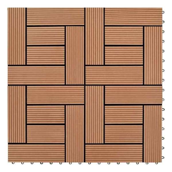 Terrastegels 11 stuks 30 x 30 cm WPC 1 m2 bruin Terrastegels 11 stuks 30 x 30 cm WPC 1 m2 bruin