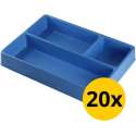 Datona® Vakverdeling met 3 compartimenten - 20 stuks - Blauw