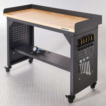 Datona® Werkbank PRO - bamboe werkblad - legbord verrijdbaar - 150 cm -  Zwart