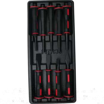 Hofftech Gevulde Gereedschapswagen-Tray Beitel / Centerset (9 Delig)