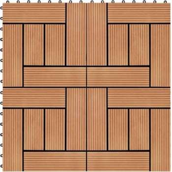 22 st Terrastegels 30x30 cm 2 m² HKC teakkleur