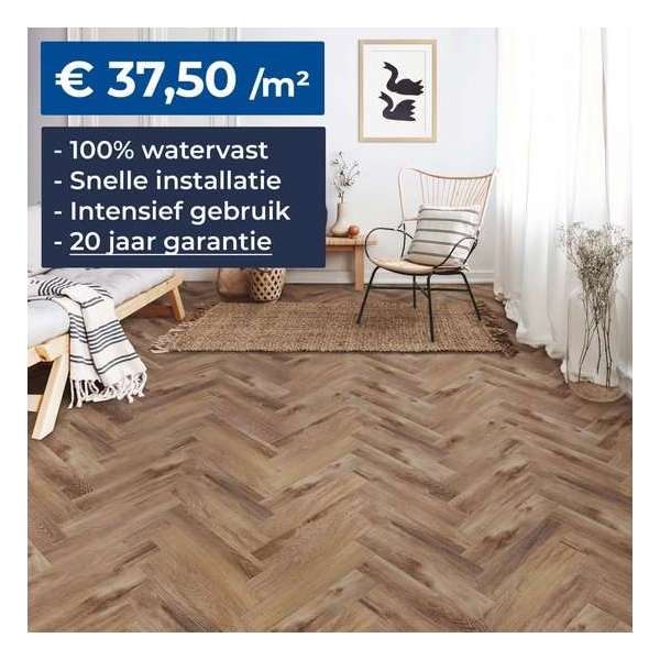 Vinyluxe Herringbone Oxford – PVC/SPC vloer – 1.63m² - 4.5mm – Visgraat Vloer – Klik SPC Vinyluxe Herringbone Oxford – PVC/SPC vloer – 1.63m² - 4.5mm – Visgraat Vloer – Klik SPC