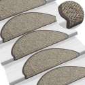 vidaXL Trapmatten zelfklevend 15 st sisal-look 65x25 cm taupe