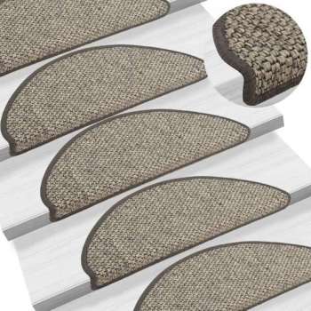 vidaXL Trapmatten zelfklevend 15 st sisal-look 65x25 cm taupe