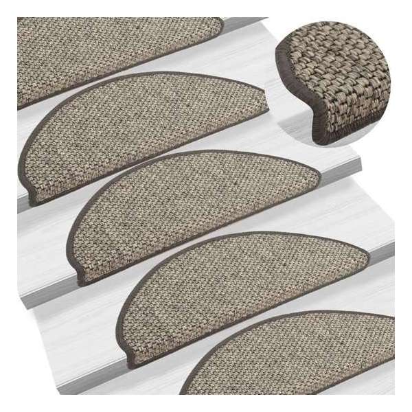 vidaXL Trapmatten zelfklevend 15 st sisal-look 65x25 cm taupe vidaXL Trapmatten zelfklevend 15 st sisal-look 65x25 cm taupe