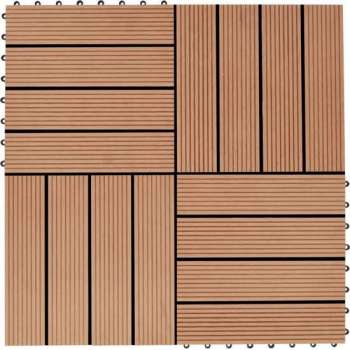vidaXL 22 st Terrastegels 30x30 cm 2 m² HKC teakkleur