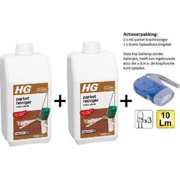 HG parketreiniger extra sterk - 2 stuks - Gratis Knijpkat - Gratis Zaklamp