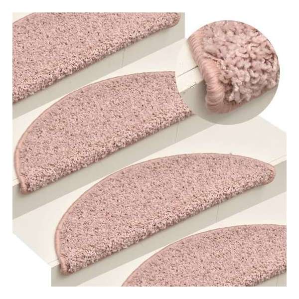 vidaXL Trapmatten 15 st 65x21x4 cm lichtroze  VDXL_322377