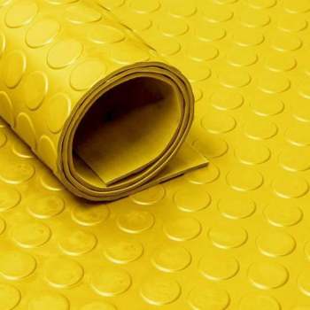 Rubber loper per meter bestelbaar - rubbermat op rol Noppen 3mm geel - Breedte 120 cm - Geurloos