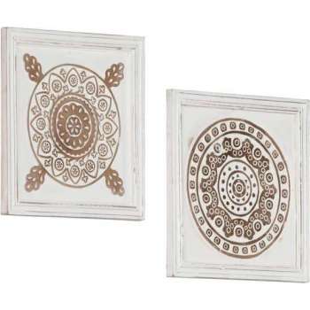 vidaXL Wandpanelen 2 st handgesneden 40x40x1.5 cm MDF
