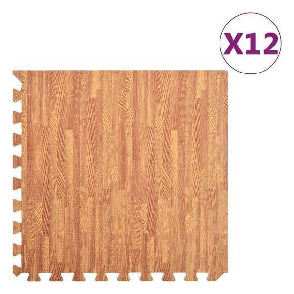 Vloermatten 12 st 4,32 „é° EVA-schuim houtnerfprint Vloermatten 12 st 4,32 „é° EVA-schuim houtnerfprint