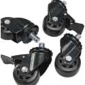 Datona® Wielset voor werkbank M10 - Kunststof - Zwart