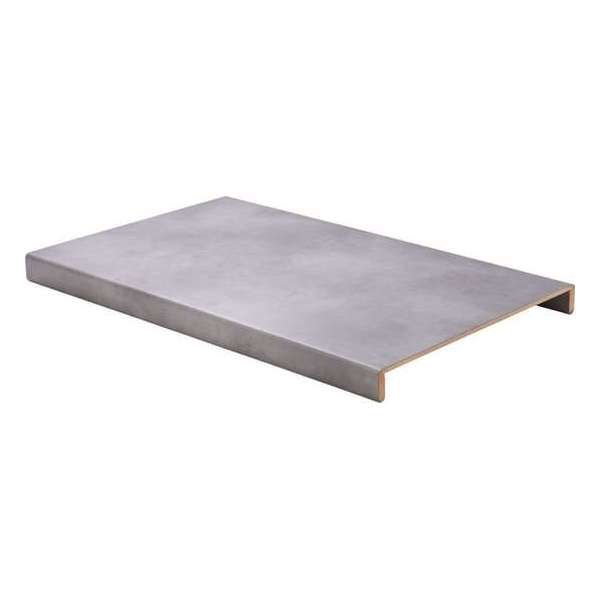 Traprenovatie overzettreden met neus (2 stuks) | PVC toplaag | Steen grijs | 140 x 60 cm