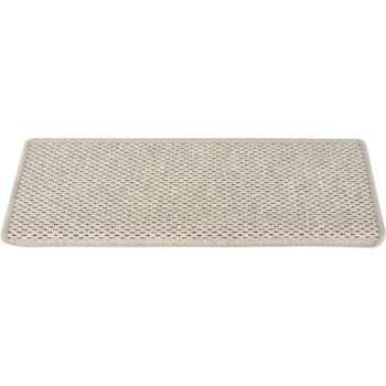 Trapmatten zelfklevend 15 st sisal-look 65x25 cm zilverkleurig
