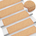 vidaXL Trapmatten zelfklevend 15 st sisal-look 65x25 cm oranje