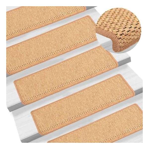 vidaXL Trapmatten zelfklevend 15 st sisal-look 65x25 cm oranje vidaXL Trapmatten zelfklevend 15 st sisal-look 65x25 cm oranje