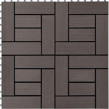 Terrastegels 30x30 cm 1 m² HKC donkerbruin 11 st