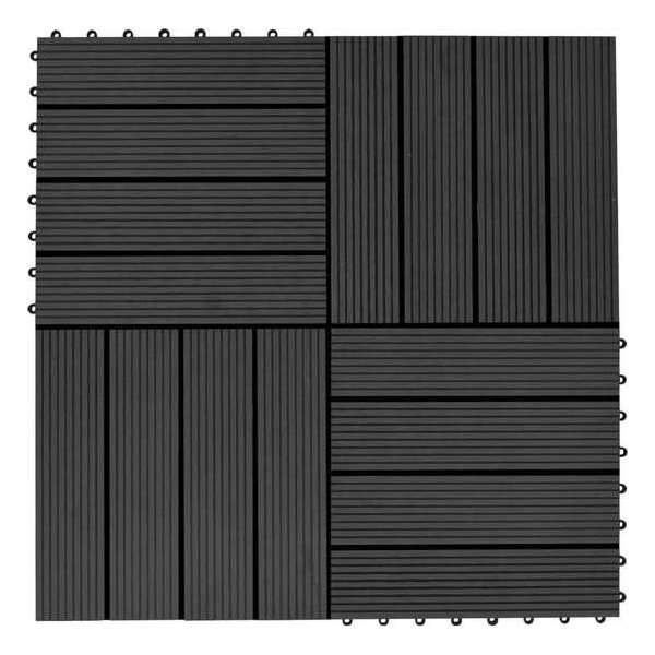 vidaXL 22 st Terrastegels 30x30 cm 2 m² HKC zwart vidaXL 22 st Terrastegels 30x30 cm 2 m² HKC zwart