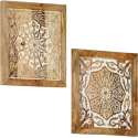 vidaXL Wandpanelen 2 st handgesneden 40x40x1.5 cm massief mangohout