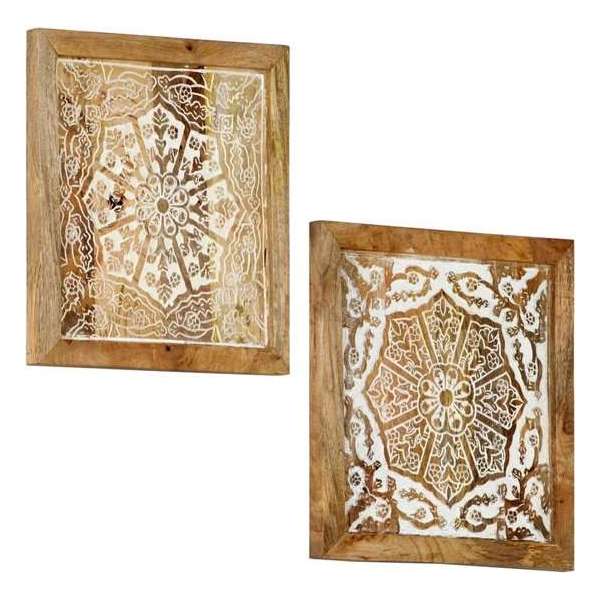vidaXL Wandpanelen 2 st handgesneden 40x40x1.5 cm massief mangohout vidaXL Wandpanelen 2 st handgesneden 40x40x1.5 cm massief mangohout