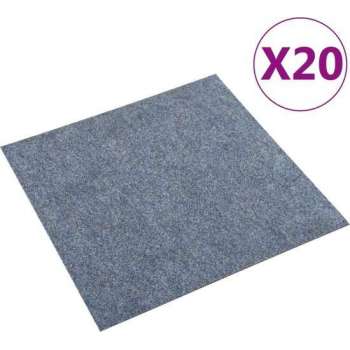 vidaXL Tapijttegels 20 st 5 m² blauw