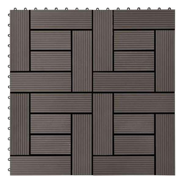 22 st Terrastegels 30x30 cm 2 m² HKC donkerbruin 22 st Terrastegels 30x30 cm 2 m² HKC donkerbruin