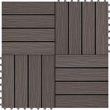 Terrastegels diep reliëf 30x30 cm 1 m² HKC donkerbruin 11 st