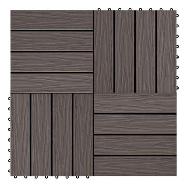 Terrastegels diep reliëf 30x30 cm 1 m² HKC donkerbruin 11 st Terrastegels diep reliëf 30x30 cm 1 m² HKC donkerbruin 11 st