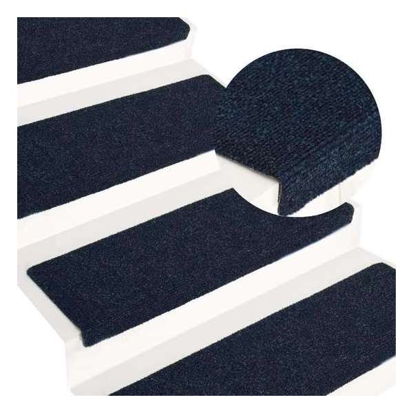 vidaXL Trapmatten 15 st 65x25 cm naaldvilt blauw vidaXL Trapmatten 15 st 65x25 cm naaldvilt blauw