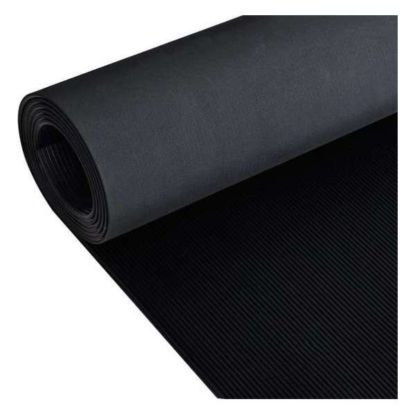 Vloermat anti-slip 3 mm 1,5x2 m rubber fijne ribbel Vloermat anti-slip 3 mm 1,5x2 m rubber fijne ribbel