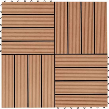 Terrastegels 30x30 cm 1 m² HKC teakkleur 11 st
