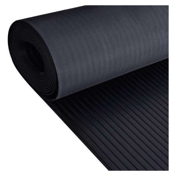 Vloermat anti-slip 3 mm 1,5x4 m rubber brede ribbel Vloermat anti-slip 3 mm 1,5x4 m rubber brede ribbel